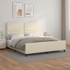 vidaXL Estructura de cama con cabecero cuero sintético crema 160x200cm