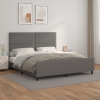 Estructura de cama con cabecero cuero sintético gris 180x200cm