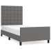 Estructura de cama sin colchón cuero sintético gris 80x200 cm