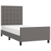 Estructura de cama sin colchón cuero sintético gris 80x200 cm