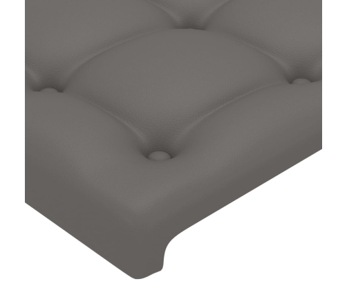 Estructura de cama sin colchón cuero sintético gris 80x200 cm