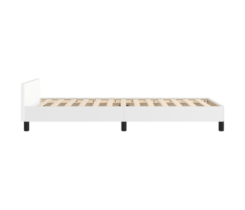 Estructura de cama sin colchón cuero sintético blanco 90x190 cm