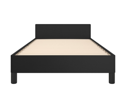 vidaXL Estructura de cama con cabecero cuero sintético negro 90x200 cm