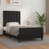 vidaXL Estructura de cama con cabecero cuero sintético negro 90x200 cm