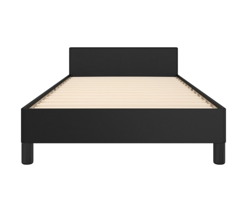 vidaXL Estructura de cama con cabecero cuero sintético negro 100x200cm