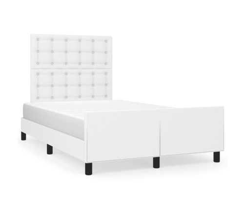 Estructura de cama sin colchón cuero sintético blanco 120x200cm