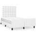 Estructura de cama sin colchón cuero sintético blanco 120x200cm