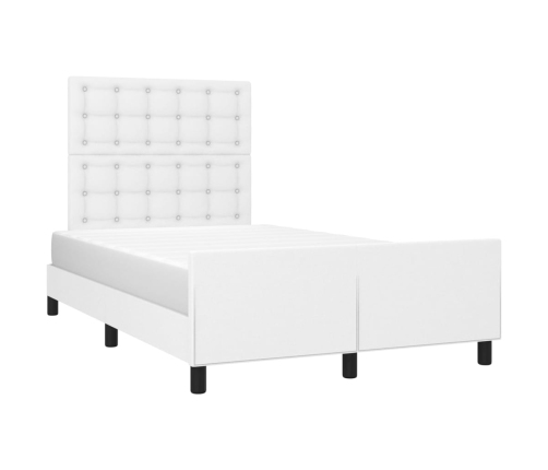 Estructura de cama sin colchón cuero sintético blanco 120x200cm