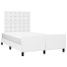Estructura de cama sin colchón cuero sintético blanco 120x200cm