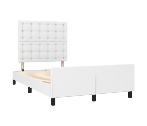 Estructura de cama sin colchón cuero sintético blanco 120x200cm