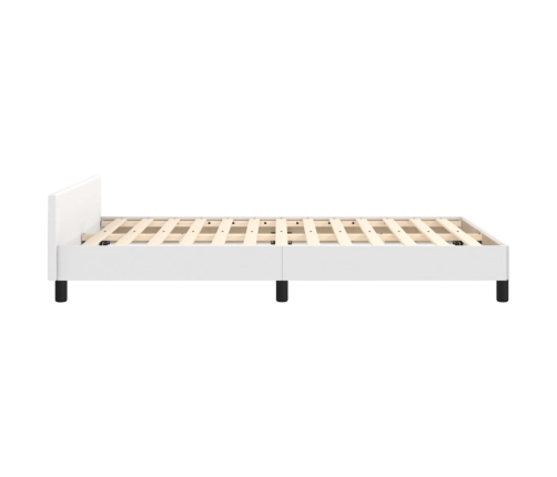 Estructura de cama sin colchón cuero sintético blanco 120x200cm