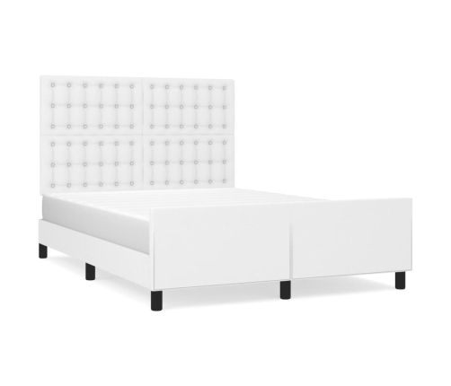 Estructura de cama sin colchón cuero sintético blanco 140x190cm