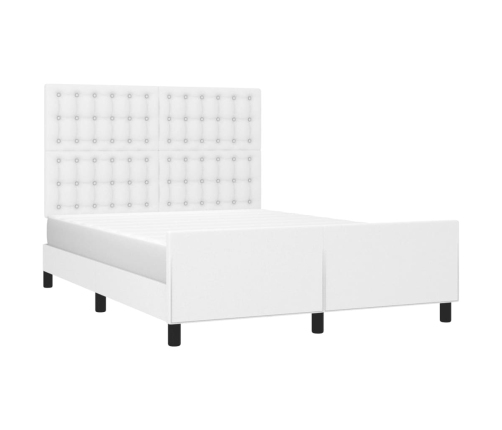 Estructura de cama sin colchón cuero sintético blanco 140x190cm