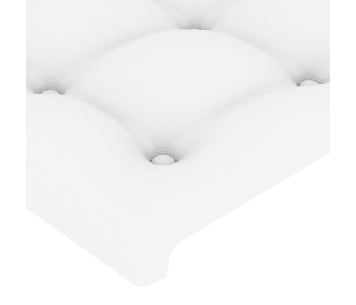 Estructura de cama sin colchón cuero sintético blanco 140x190cm