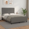 Estructura de cama sin colchón cuero sintético gris 140x190 cm