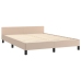 Estructura cama sin colchón cuero sintético capuchino 140x190cm