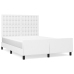 Estructura de cama sin colchón cuero sintético blanco 140x200cm