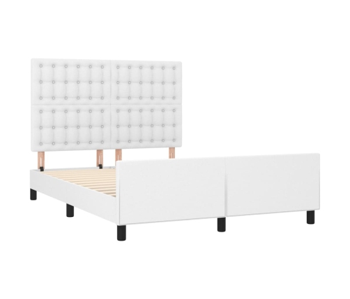 Estructura de cama sin colchón cuero sintético blanco 140x200cm