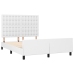 Estructura de cama sin colchón cuero sintético blanco 140x200cm