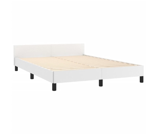 Estructura de cama sin colchón cuero sintético blanco 140x200cm