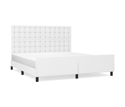 Estructura de cama sin colchón cuero sintético blanco 160x200cm