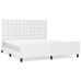 vidaXL Estructura de cama cabecero cuero sintético blanco 160x200 cm