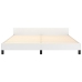 vidaXL Estructura de cama cabecero cuero sintético blanco 160x200 cm