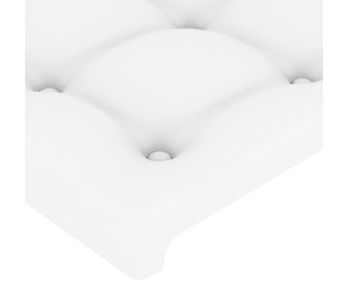 vidaXL Estructura de cama cabecero cuero sintético blanco 160x200 cm