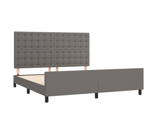 vidaXL Estructura de cama con cabecero cuero sintético gris 180x200cm