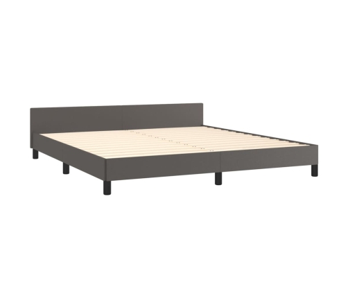 vidaXL Estructura de cama con cabecero cuero sintético gris 180x200cm