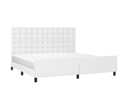 Estructura de cama sin colchón cuero sintético blanco 200x200cm