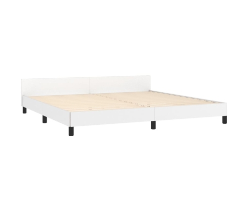 Estructura de cama sin colchón cuero sintético blanco 200x200cm