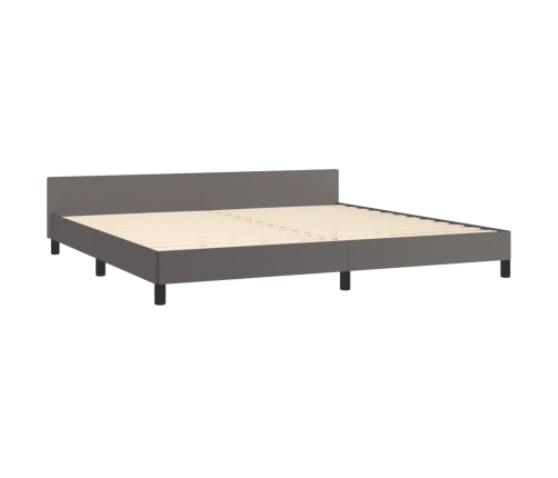 vidaXL Estructura de cama con cabecero cuero sintético gris 200x200 cm