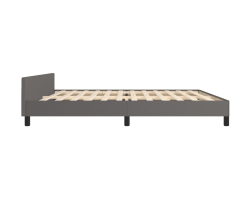 vidaXL Estructura de cama con cabecero cuero sintético gris 200x200 cm