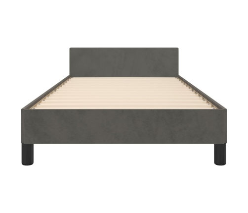 Estructura de cama sin colchón terciopelo gris oscuro 90x190 cm