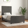 Estructura de cama sin colchón terciopelo gris oscuro 90x190 cm