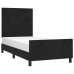 Estructura de cama sin colchón terciopelo negro 90x190 cm