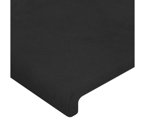 Estructura de cama sin colchón terciopelo negro 90x190 cm
