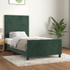 Estructura de cama sin colchón terciopelo verde oscuro 90x200cm