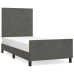Estructura de cama sin colchón terciopelo gris oscuro 100x200cm