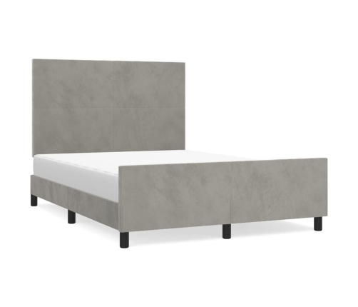 Estructura de cama sin colchón terciopelo gris claro 140x190 cm