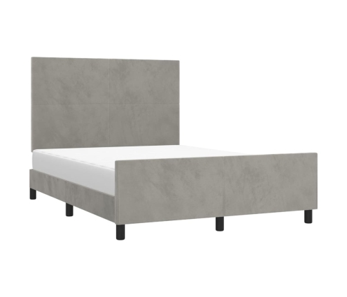 Estructura de cama sin colchón terciopelo gris claro 140x190 cm