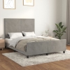 Estructura de cama sin colchón terciopelo gris claro 140x190 cm