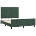 Estructura cama sin colchón terciopelo verde oscuro 140x190 cm