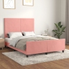 Estructura de cama sin colchón terciopelo rosa 140x190 cm