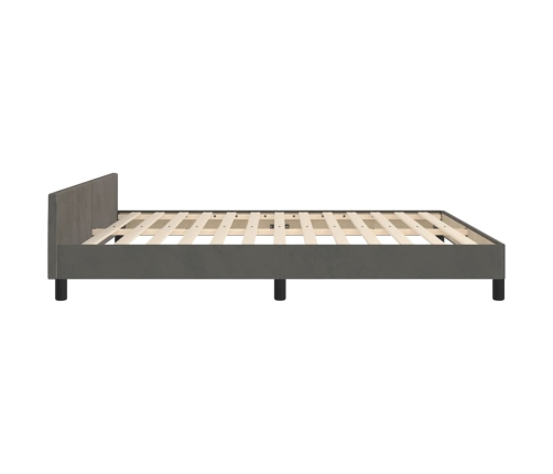 Estructura cama con cabecero terciopelo gris oscuro 180x200 cm