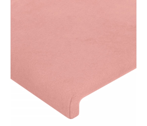 Estructura de cama con cabecero de terciopelo rosa 180x200 cm