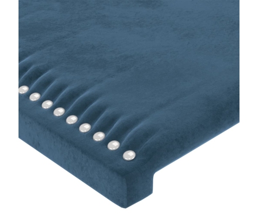 Estructura de cama sin colchón terciopelo azul oscuro 80x200 cm