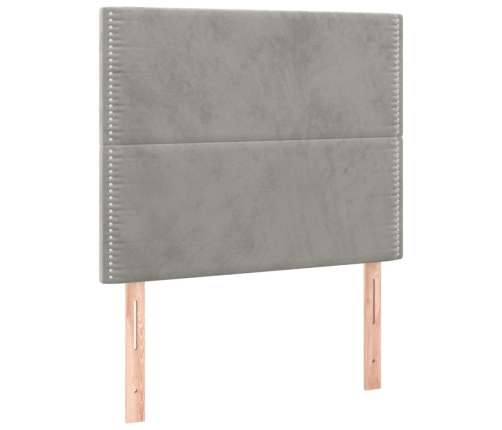 Estructura de cama sin colchón terciopelo gris claro 90x190 cm