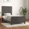 vidaXL Estructura de cama con cabecero terciopelo gris oscuro 90x190cm